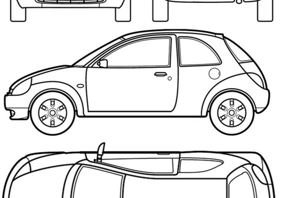 Ford Ka (Форд Ка) - чертежи (рисунки) автомобиля